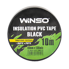 Стрічка ізоляційна ПВХ Winso д.10 м, ш.19 мм, зокрема 120 мк, чорна, фото 2