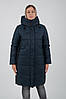 Жіночий теплий зимовий пуховик середньої довжини з капюшоном, фото 10