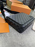 Сумка месенджер Louis Vuitton Damier Graphite сіра чоловіча якість преміум, фото 4