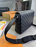 Сумка месенджер Louis Vuitton Damier Graphite сіра чоловіча якість преміум, фото 5