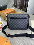 Сумка месенджер Louis Vuitton Damier Graphite сіра чоловіча якість преміум, фото 10