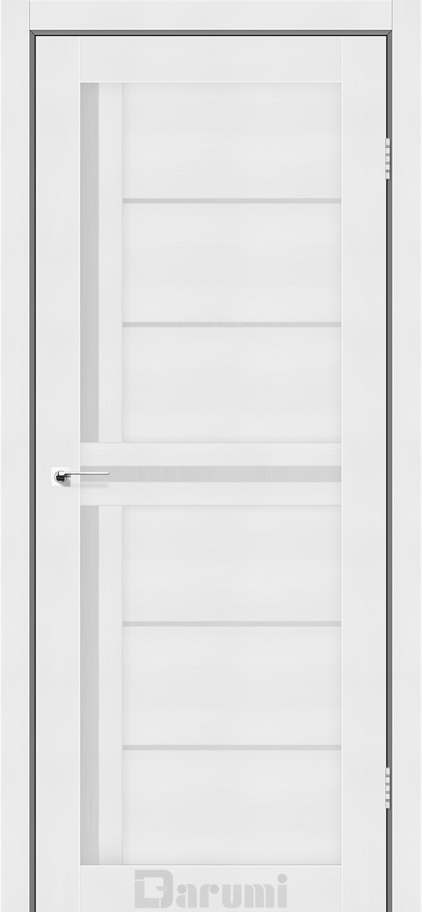 Міжкімнатні двері Дарумі/ Darumi SABRINA Білий текстурний (зі склом сатин), фото 1