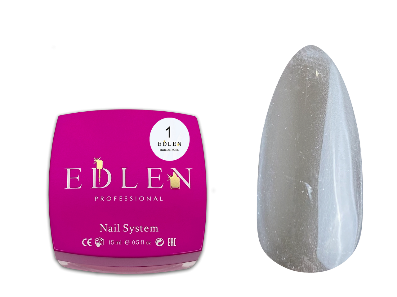 Builder gel Edlen 15 ml. №01, фото 1