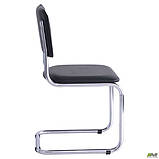 Стілець Сільвія хром Кожзам чорний, фото 2