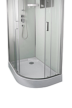 Душовий бокс VERONIS BN3 120 L 120х80х220см на низькому піддоні асиметричний прозоре скло розсувні двері, фото 5