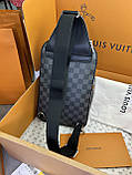 Сумка-слінг Louis Vuitton Louis Avenue Damier Graphite шкіряна чоловіча чорна преміум'якість, фото 4