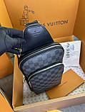 Сумка-слінг Louis Vuitton Louis Avenue Damier Graphite шкіряна чоловіча чорна преміум'якість, фото 7
