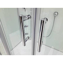 Душовий бокс Veronis BN 5 120 white L 120х80х220 см на глибокому піддоні асиметричний прозоре скло, фото 4