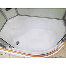 Душовий бокс Veronis BN 5 120 white L 120х80х220 см на глибокому піддоні асиметричний прозоре скло, фото 5
