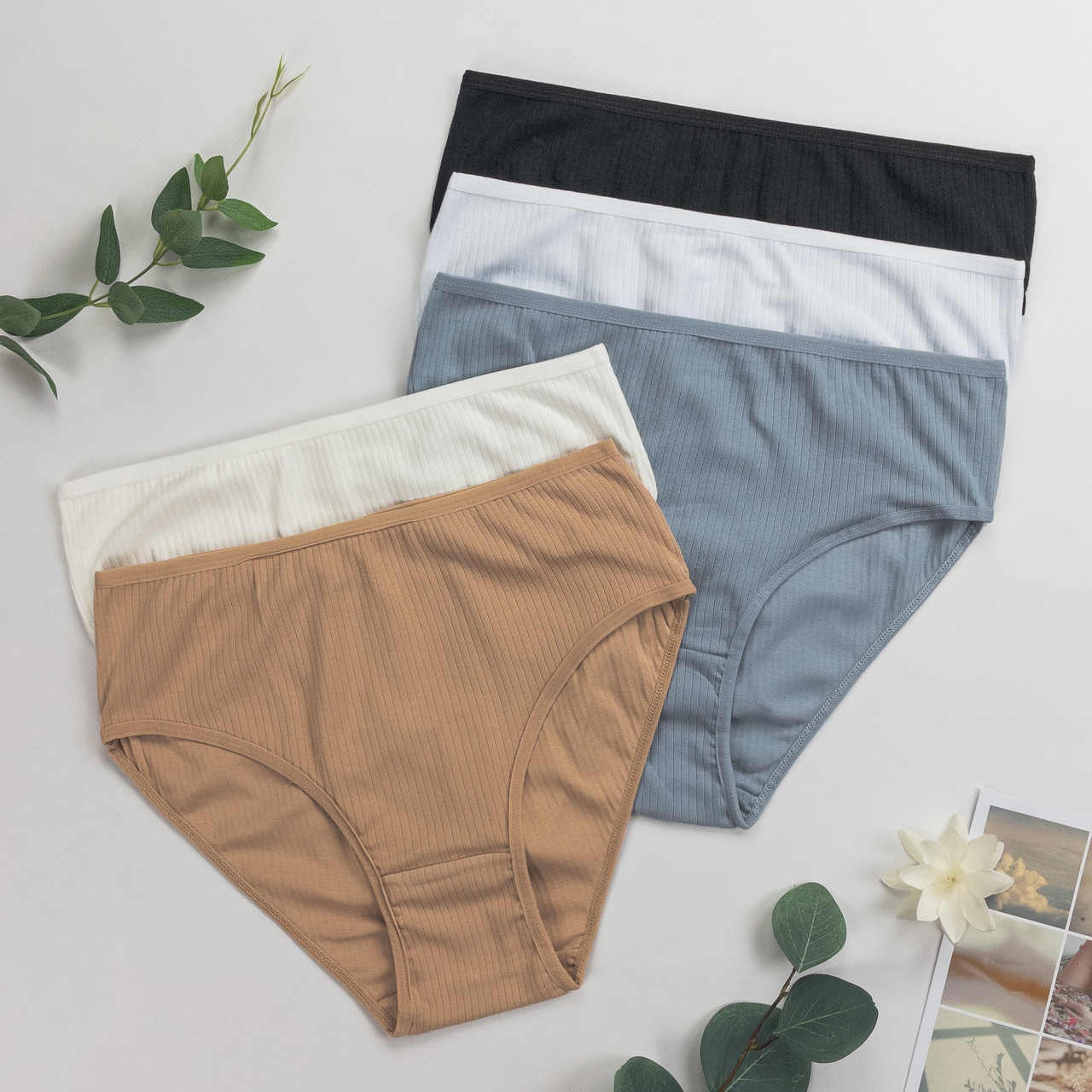 Труси сліпи жіночі в рубчик Nicoleta Туреччина батал 2XL, 3XL, 4XL | 5 шт.