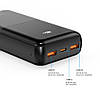Павербанк повербанк Power Bank 20000mAh із швидкою зарядкою 22.5W XO PR206 |2USB/1Type-C| Чорний, фото 3