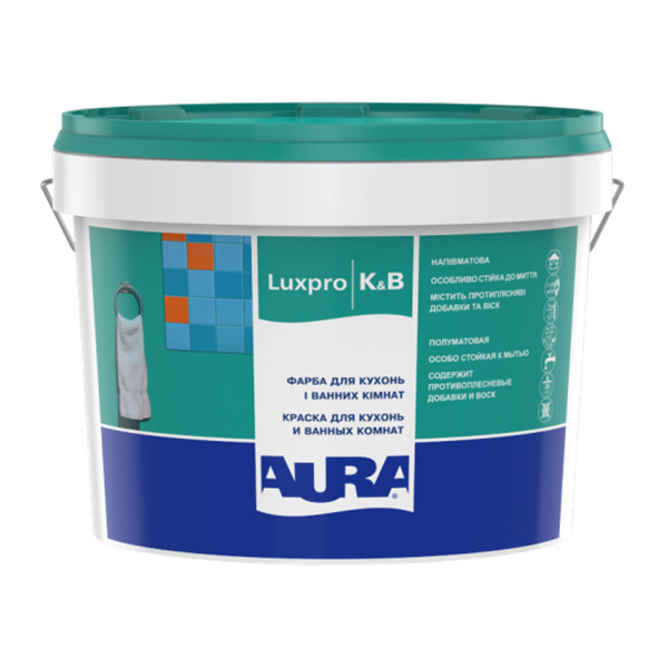 Фарба AURA Luxpro K&B акрилатна дисперсійна для кухонь і ванних кімнат, 2,5 л
