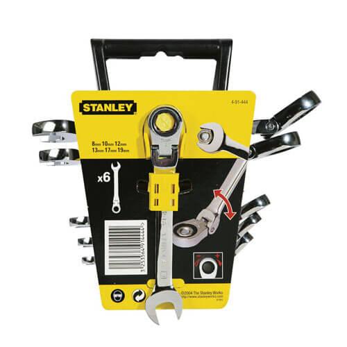 Набір ключів комбінованих STANLEY 4-91-444 "MaxiDrive Plus", з заскочковим механізмом в накидній голівці, 6 шт