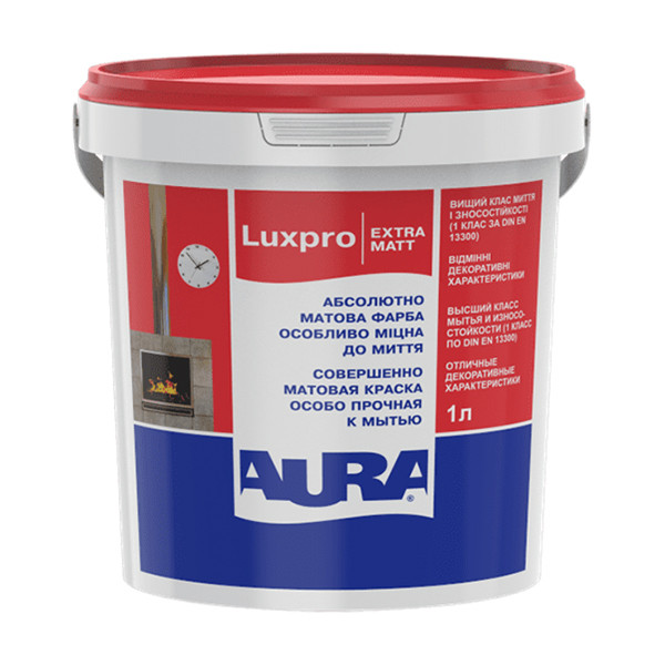 Фарба AURA Luxpro ExtraMatt TR акрилатна дисперсійна (глубокоматова), 0,9 л, фото 1