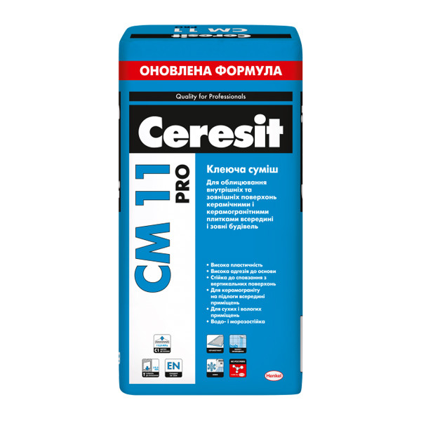 Клей CERESIT CM 11 Pro для плитки, 27 кг