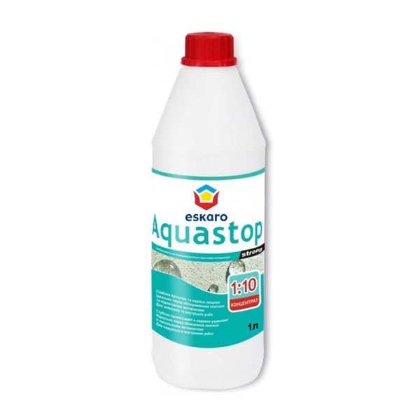 Ґрунт-концентрат ESKARO Aquastop Strong зміцнювальний глибокопроникний (1:10), 1 л