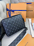 Сумка месенджер Louis Vuitton Outdoor сіра чоловіча преміум'якість, фото 7