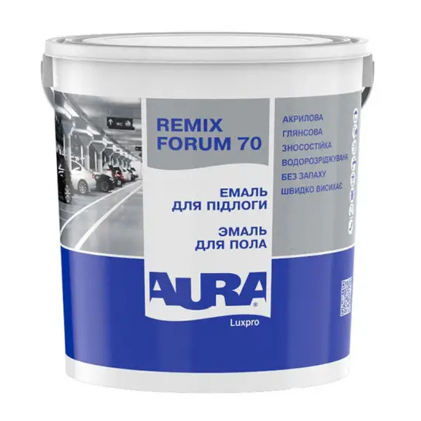 Емаль AURA Luxpro Remix Forum 70 акрилова водорозріджувана для підлоги (біла), 0,75 л