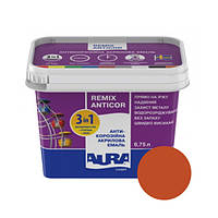 Ґрунт-емаль AURA 3 в 1 Luxpro Remix Anticor акрилова RAL 8012 (червоно-коричнева), 0,75 л