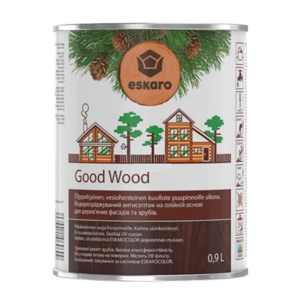 Антисептик ESKARO Good Wood водорозчінний на масляній основі для зрубів, 0,9 л