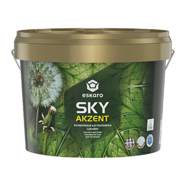 Фарба ESKARO Akzent Sky для стель (глибокоматова), 2,7 л, фото 1