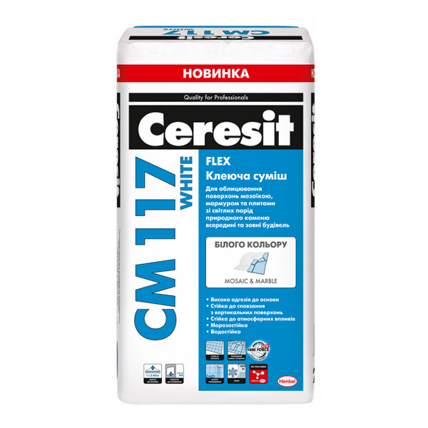 Клей CERESIT CM 117 WHITE FLEX, 25 кг