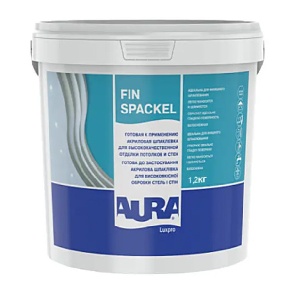 Шпаклівка AURA Luxpro Fin Spackel акрилова, 1,2 кг
