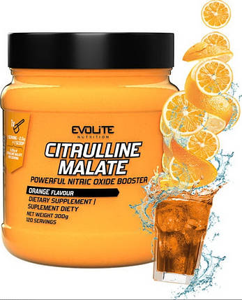 Цитрулін малат Evolite Nutrition Citrulline Malate 300г апельсин, фото 1