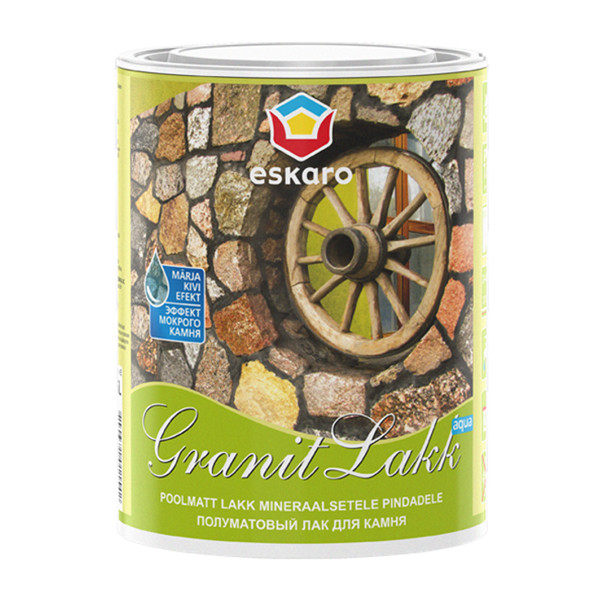 Лак ESKARO Granit Lakk декоративний акриловий лак для каменю (напівматовий), 0,95 л
