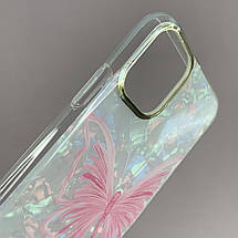 Чохол для Apple iPhone 11 чохол з рожевим метеликом на телефон айфон 11 білий w6h, фото 3