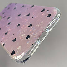 Чохол для Apple iPhone 11 чохол із чорними сердечками на телефон айфон 11 фіолетовий w6h, фото 4