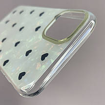 Чохол для Apple iPhone 11 чохол із чорними сердечками на телефон айфон 11 білий w6h, фото 5