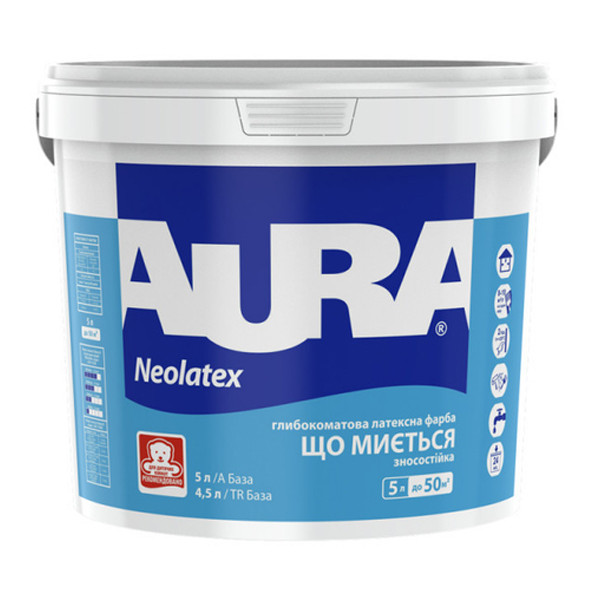 Фарба AURA Neolatex глибокоматова латексна, 5 л