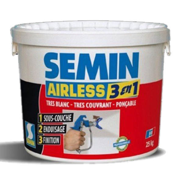 Шпаклівка SEMIN AIRLESS 3 EN 1 фінішна безповітряного розпилення, 25 кг