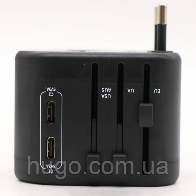 Мережевий адаптер для зарядrb 40Вт, 2×USB+2×Type-C, Asomtech