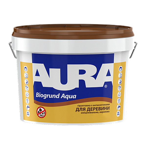 Ґрунтовка AURA Biogrund Aqua для деревини, 2,5 л, фото 1
