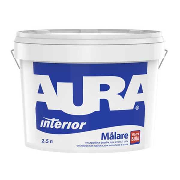 Фарба AURA Malare дисперсійна для стель і стін, 2,5 л