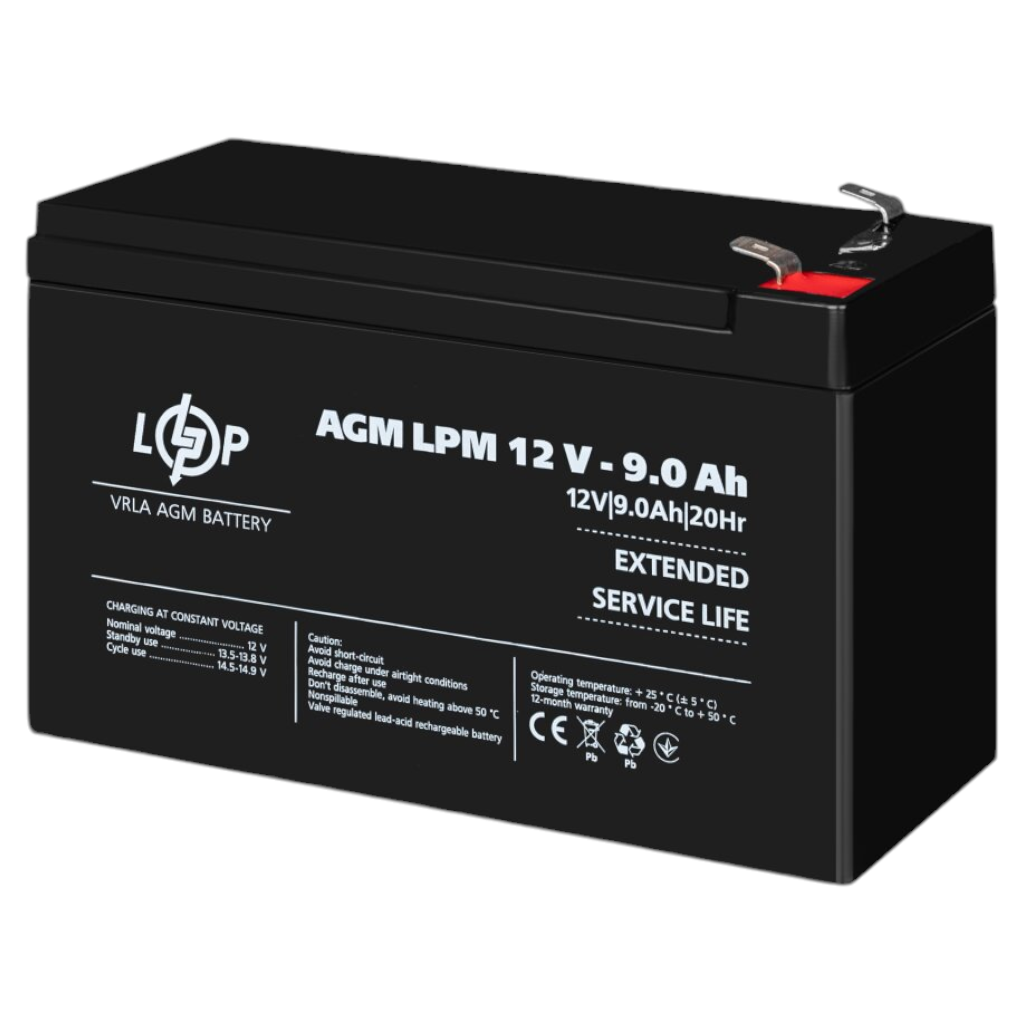 Акумуляторна батарея LogicPower LP 1290 12V - 9.0 Ah свинцево-кислотний