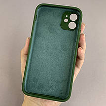 Чохол для Apple iPhone 11 чохол з мікрофіброю захистом камери на телефон айфон 11 темно-зелений s1q, фото 2