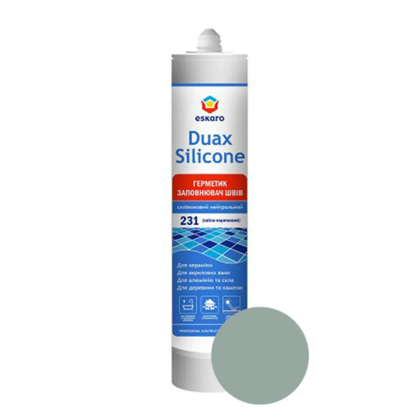 Герметик ESKARO Duax Silicone для швів силіконовий, (No241 середньо-сірий), 300 мл