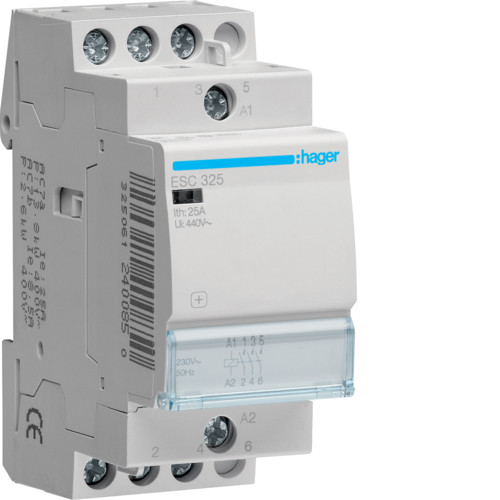 Контактор Hager ESC325 - 230В/25A, 3НО