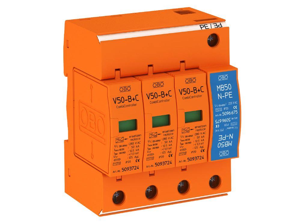 Обмежувач перенапруги Тип I + II V50-B+C 3+NPE артикул 5093654