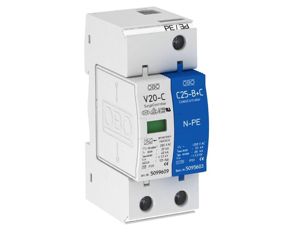 Розрядник для захисту від перенапруг 3-полюсний + NPE, V20-C 1+NPE-280 Артикул 5094650