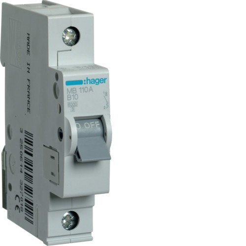 Автоматичний вимикач HAGER MBN110 Ін=10А, 1P, хар-ка B
