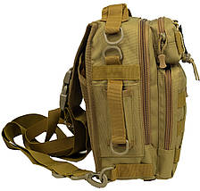 Tribe Sling Pack T-IE-0003 Coyote, 6.5 л | Функціональна, зручна та ергономічн сумка-слінг через плече з системою Molle, фото 5