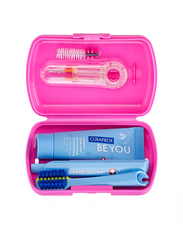 Дорожній набір BE YOU Ortho pink/blue Curaprox