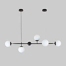 Чорна сучасна люстра на 6 плафонів (52-9802-6 BK+WH), фото 2