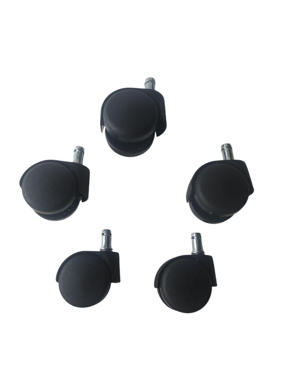 Ролики для комп'ютерного крісла, комплект роликів 5 шт. d 11мм шток АМФ. Колеса крісел офісного, ігрового, фото 1