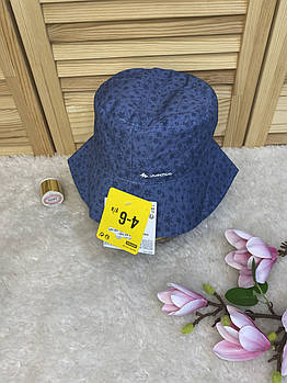 Дитяча панама DECATHLON для дівчинки 4-6 років 52-54см синя в квіточках