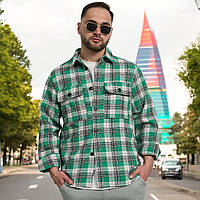 Мужская рубашка в клетку байковая качественная легкая клетчатая удобная модная классическая осенняя
